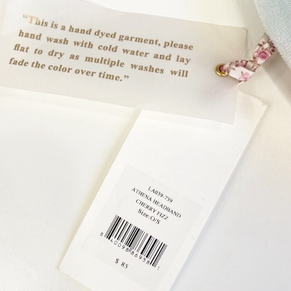 LoveShackFancy Athena Cherry Fizz Tie Dye Top Knot Headband Wrap LA039-739 NWT - Picture 6 of 7